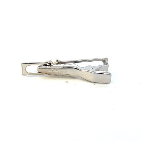 Mikimoto Estate Akoya Pearl Mens Tie Clip 7 mm Silver M413 - Picture 10 of 11